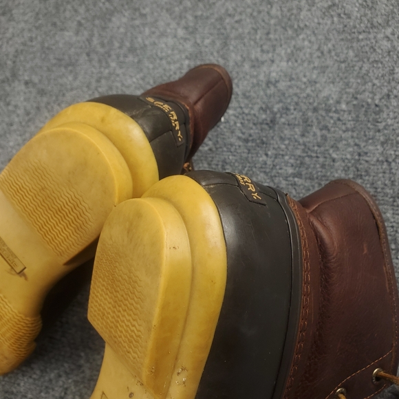 Sperry Saltwater Duck Boots Womens 7 Brown Leather Rain Snow STS91176 - Picture 9 of 13